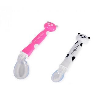 Set 2 lingurite moi din silicon Panda Girl ieftina