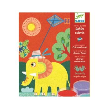 Nisip colorat Djeco Animale pentru copii de firma originala