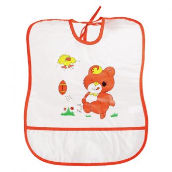 Baveta plastic moale 30x35 cm Orange bear Sunny Baby ieftina