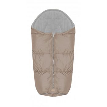 Sac termic de iarna impermeabil pentru carucior cu captuseala polar fleece Beige