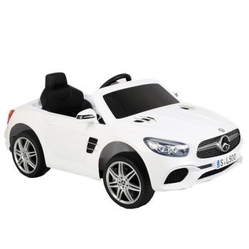 Masinuta electrica Mercedes Benz SL500 cu scaun de piele White