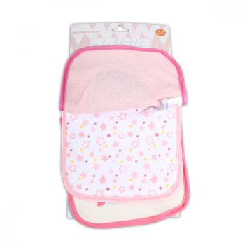 Set 3 bavete de bumbac Tibby Pink