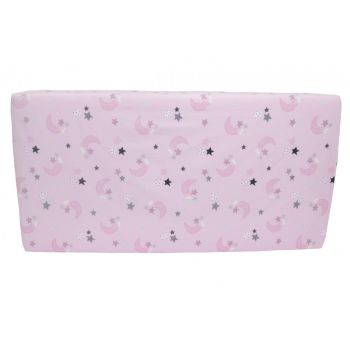 Cearceaf din bumbac cu elastic Pink Moon Dark 120x60 cm la reducere