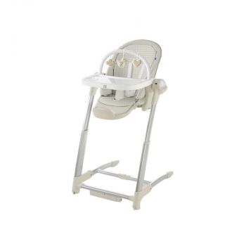 Scaun de masa 3in1 KikkaBoo Prima Beige cu telecomanda,functie leagan electric,scaun de masa sau booster,inaltime reglabila in 7 pozitii,husa detasabila,bara cu jucarii,spatar si suport picioare reglabile,adaptor priza inclus