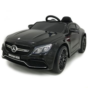 Masinuta electrica cu roti din cauciuc si deschidere usi Mercedes Benz C63s Black