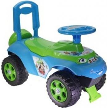 Masinuta copii fara pedale Ride-On Music 0142R07 Verde Albastru cu sunete si greutate maxima admisa de 30 kg