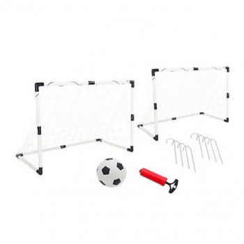 Set 2 porti de fotbal din plastic pentru copii Globo WToy cu minge si pompa inclusa