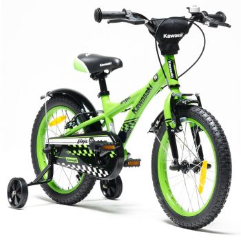 Bicicleta copii Kawasaki Ninja 16 inch green la reducere