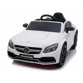 Masinuta electrica Mercedes Benz C63s cu roti din cauciuc White Masinuta electrica Mercedes Benz C63s cu roti din cauciuc White