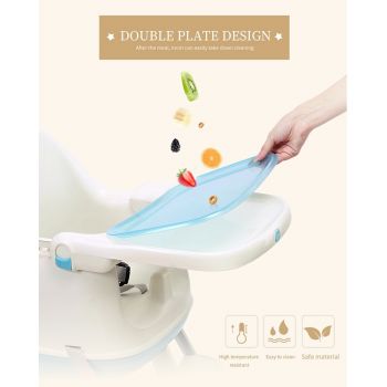 Scaun de masa 3 in 1 Little Mom Luxury Blue ieftin