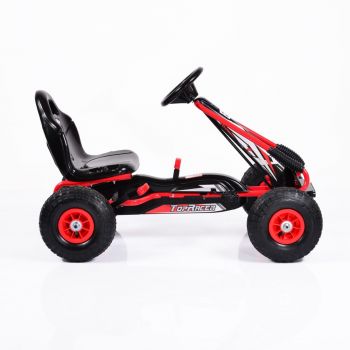 Kart cu pedale si roti gonflabile Top Racer Red de firma original