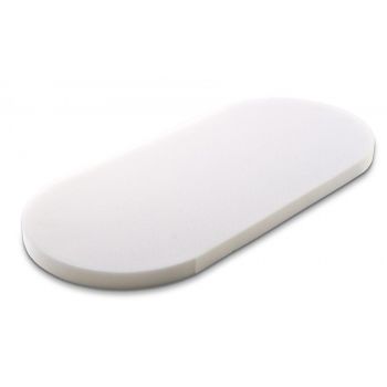 Saltea pentru landou bebelusi Sensillo 75x32x3 cm,din spuma poliuretanica confortabila si elastica,husa detasabila moale, ventilanta,Grad de duritate H1 Classic Alba