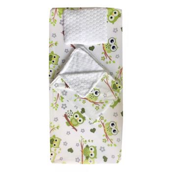 Set 3 piese de iarna paturica cu cearsaf si pernuta 160x80 cm