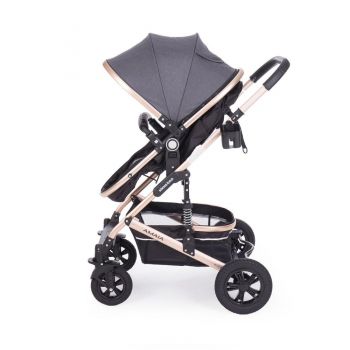 Carucior transformabil KikkaBoo 3 in 1 Amaia Blackdark grey