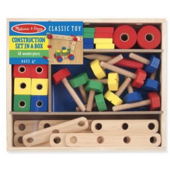 Set din Lemn Melissa & Doug de Construit cu Suruburi