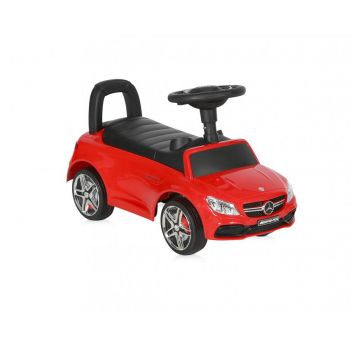 Masinuta copii fara pedale Mercedes Coupe Red cu muzica si sunete, spatiu pentru depozitarea jucariilor, spatar inalt,  protectie impotriva rasturnarii, inaltime de la sol la sezut 24 cm