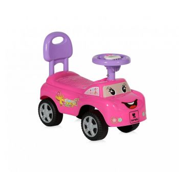 Masinuta pentru copii Ride-On fara pedale Lorelli My Friend Pink muzicala, spatar inalt, protectie impotriva rasturnarii, lumini