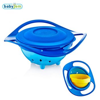 Bol multifunctional cu capac si rotire 360 grade Amazing Bowl Blue