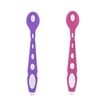 Set 2 lingurite din silicon BabyJem Soft Spoon PinkPurple