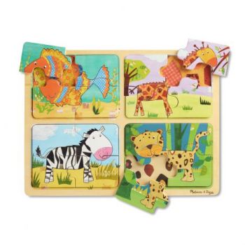 Primul meu puzzle eco din lemn Animalele - Melissa & Doug la reducere