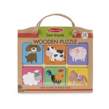 Primul meu puzzle eco din lemn Prieteni de la Ferma - Melissa & Doug de firma original