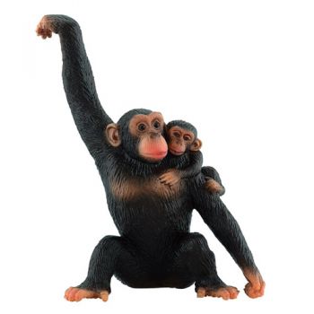 Figurina Bullyland Cimpanzeu cu Pui