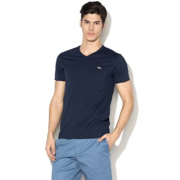 Tricou din bumbac cu decolteu in V