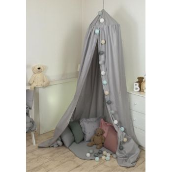 Baldachin suspendat multifunctional pentru copii Pure Grey bumbac 250x320 cm