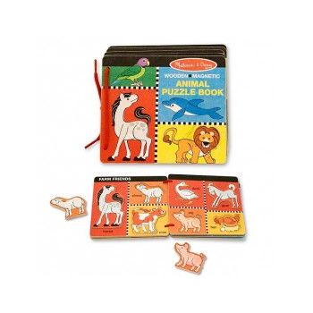 Melissa&Doug - Jucarie - Cartea din lemn cu animale magnetice