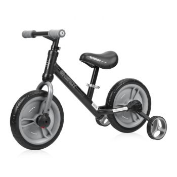Bicicleta de tranzitie 2 in 1 Energy cu pedale si roti auxiliare Black Grey de firma originala