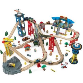 Set Trenulet din lemn de construit Super Highway de firma original