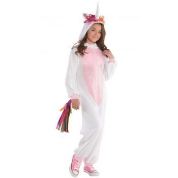 Costum salopeta unicorn 8-10 ani