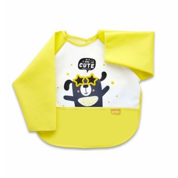 Baveta cu maneci si buzunar BabyJem Polly Bib Yellow