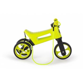 Bicicleta copii fara pedale 2 in 1 Funny Wheels Rider SuperSport Lime, varsta 1-4 ani, transformabila din tricicleta cu doua roti spate in bicicleta cu o roata spate, anvelope de cauciuc plin, inaltime scaun 27-29 cm