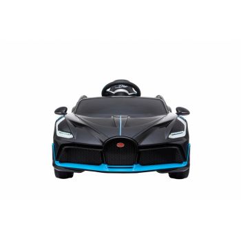Masinuta electrica cu roti din cauciuc si scaun piele Bugatti Divo Black de firma originala