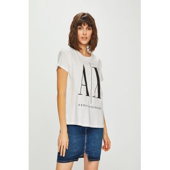 Armani Exchange tricou femei, culoarea alb, 8NYTCX YJG3Z