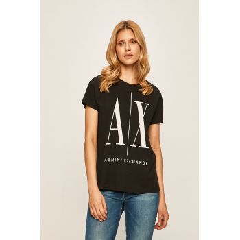 Armani Exchange tricou femei, culoarea negru, 8NYTCX YJG3Z