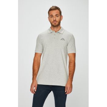 Kappa Polo de bumbac culoarea gri, cu imprimeu