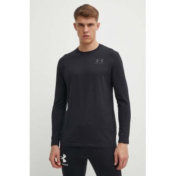 Under Armour Longsleeve 1329585 bărbați, culoarea negru, cu imprimeu 1329585-036