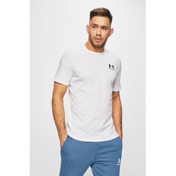 Under Armour tricou SPORTSTYLE LEFT CHEST barbati, culoarea alb, neted, 1326799