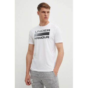 Under Armour tricou de antrenament Team Issue Wordmark culoarea alb, cu imprimeu, 1329582