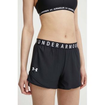 Under Armour pantaloni scurți de antrenament Play Up 3.0 culoarea negru, cu imprimeu, medium waist de firma originali