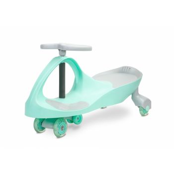 PlasmaCar pentru copii fara pedale Toyz Spinner Mint cu roti de cauciuc luminoase, suport pentru picioare aderent, structura usoara, greutate maxima admisa 100 Kg