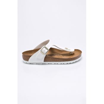 Birkenstock slapi Gizeh femei, culoarea alb, cu toc plat, 1005299