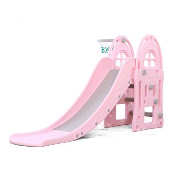 Tobogan pentru copii cu cos de baschet Nichiduta Garden Happy Kid Pink de firma original