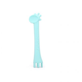 Lingurita din silicon 2 in 1 Giraffe Mint