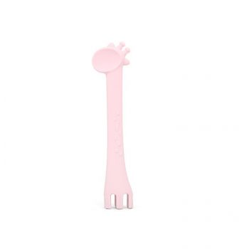Lingurita din silicon 2 in 1 Giraffe Pink de firma originala