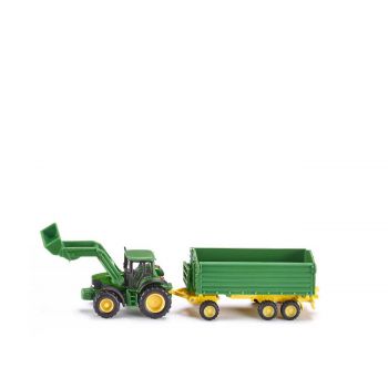 JOHN DEERE WITH FRONT LOADER AND TRAILER