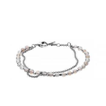 JA6865040 SILVER SEMI-PRECIOUS DOUBLE-CHAIN BRACELET JA6865040 SILVER SEMI-PRECIOUS DOUBLE-CHAIN BRACELET