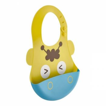 Baveta din silicon Soft Baby Bib Giraffe Yellow